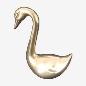 Golden brass swan