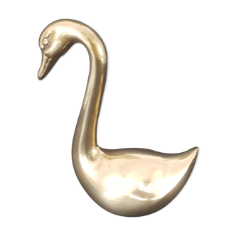 Golden brass swan