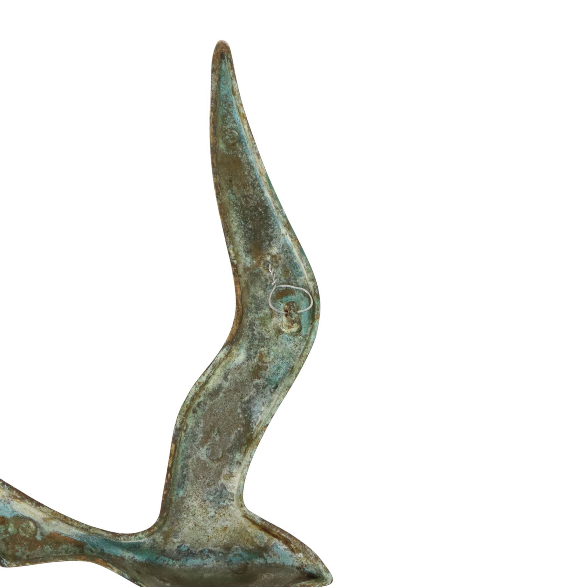 Mid Century Brass Seagull Bird Wall Decoration 35cm