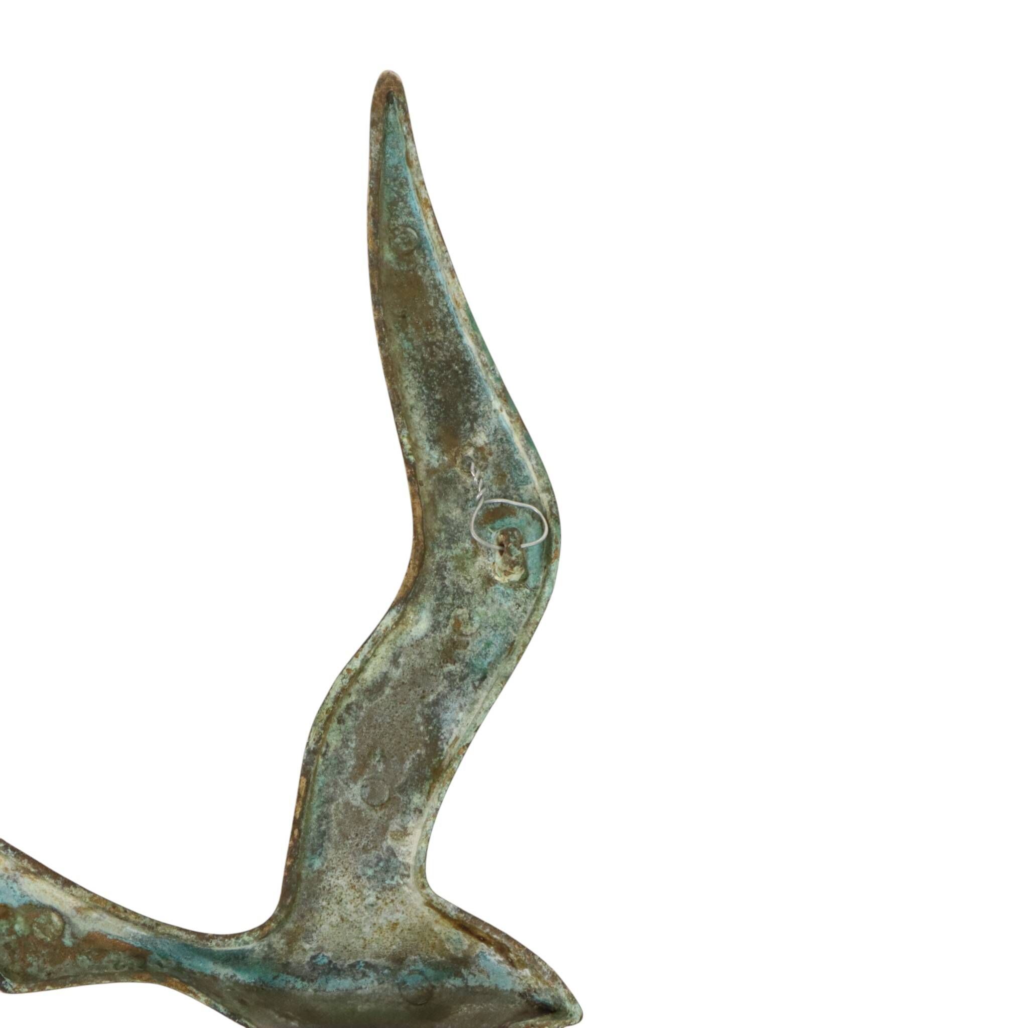 Mid Century Brass Seagull Bird Wall Decoration 35cm