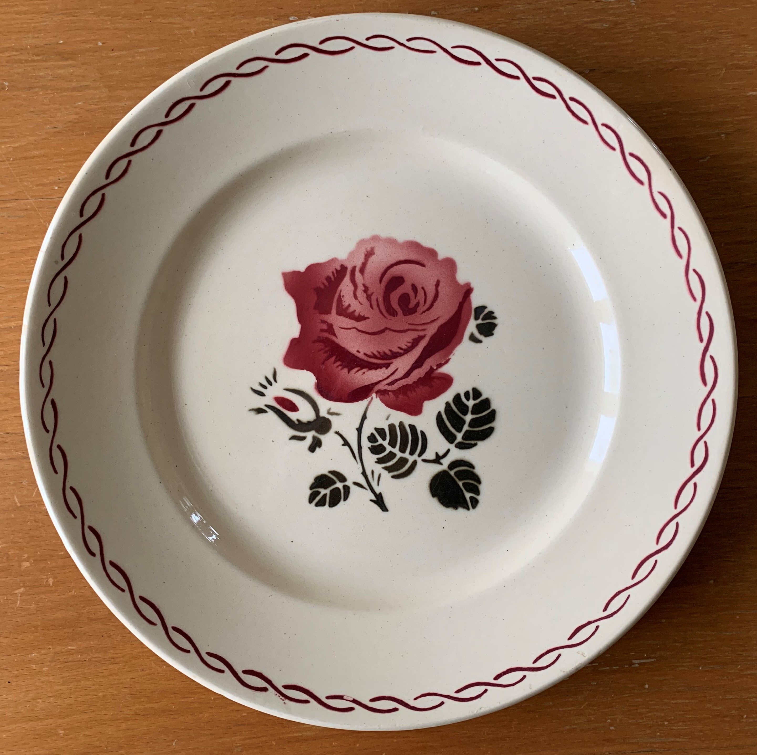 Set of 6 flat earthenware plates from Badonviller