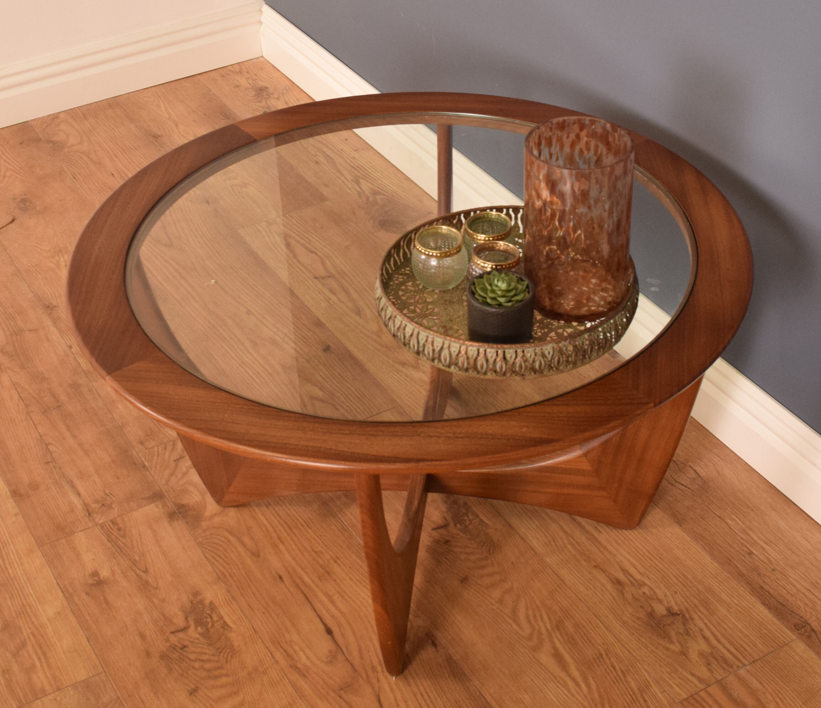 G plan fresco teak & glass astro coffee table
