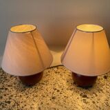 Set of 2 wooden ball lamps