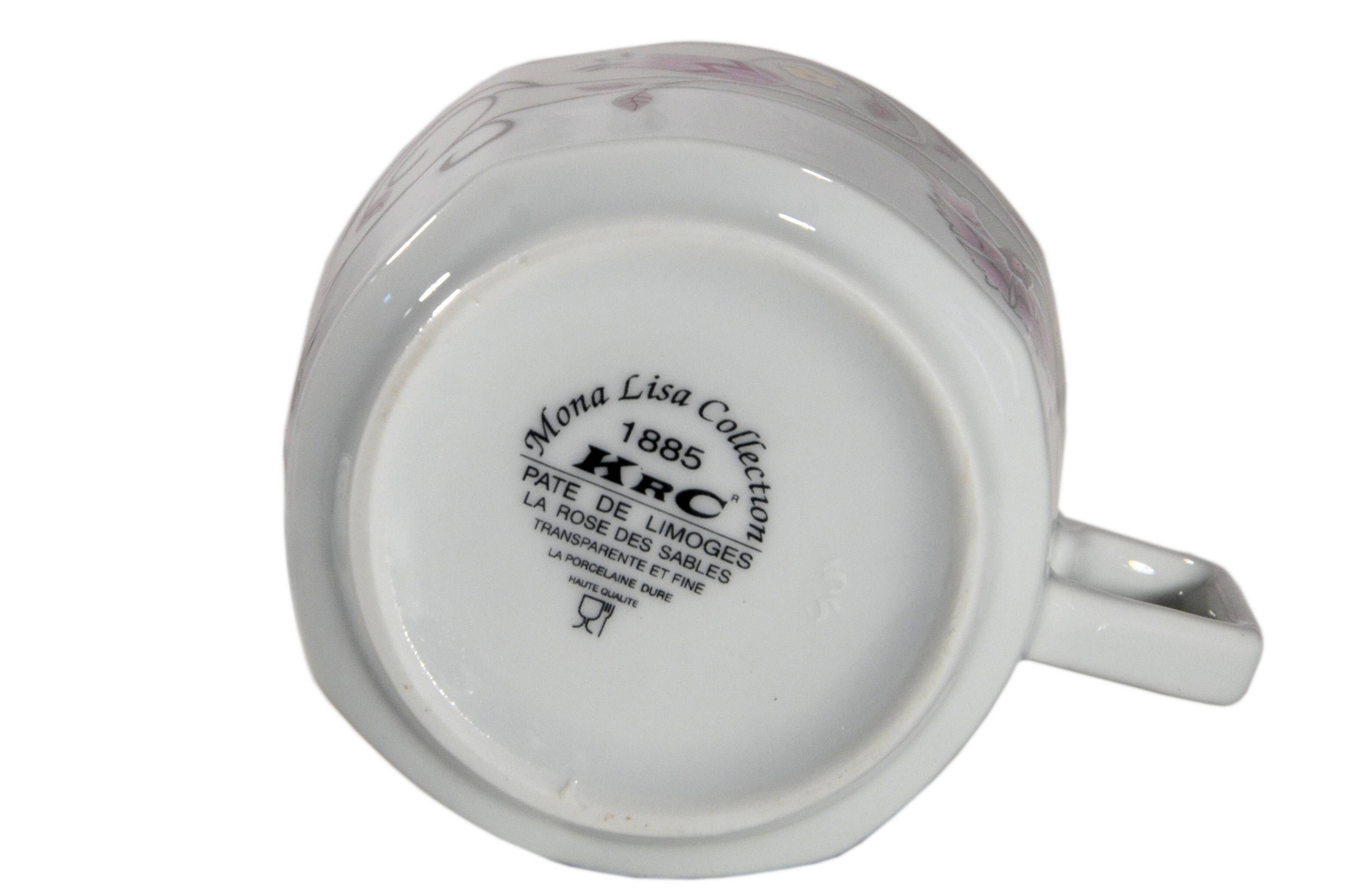 Flowered pink and silver cup, brand La rose des sables.