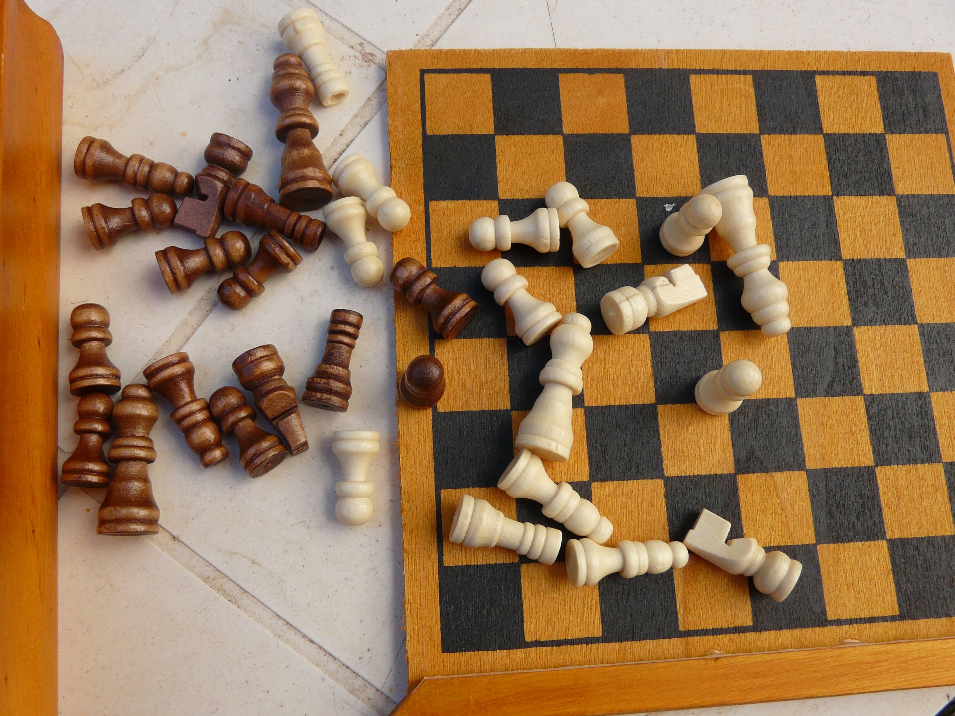 wooden games box: chess - little horses - dominoes - cards
