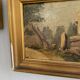 Oil on cardboard 19th century “the cross” wood and plaster frame