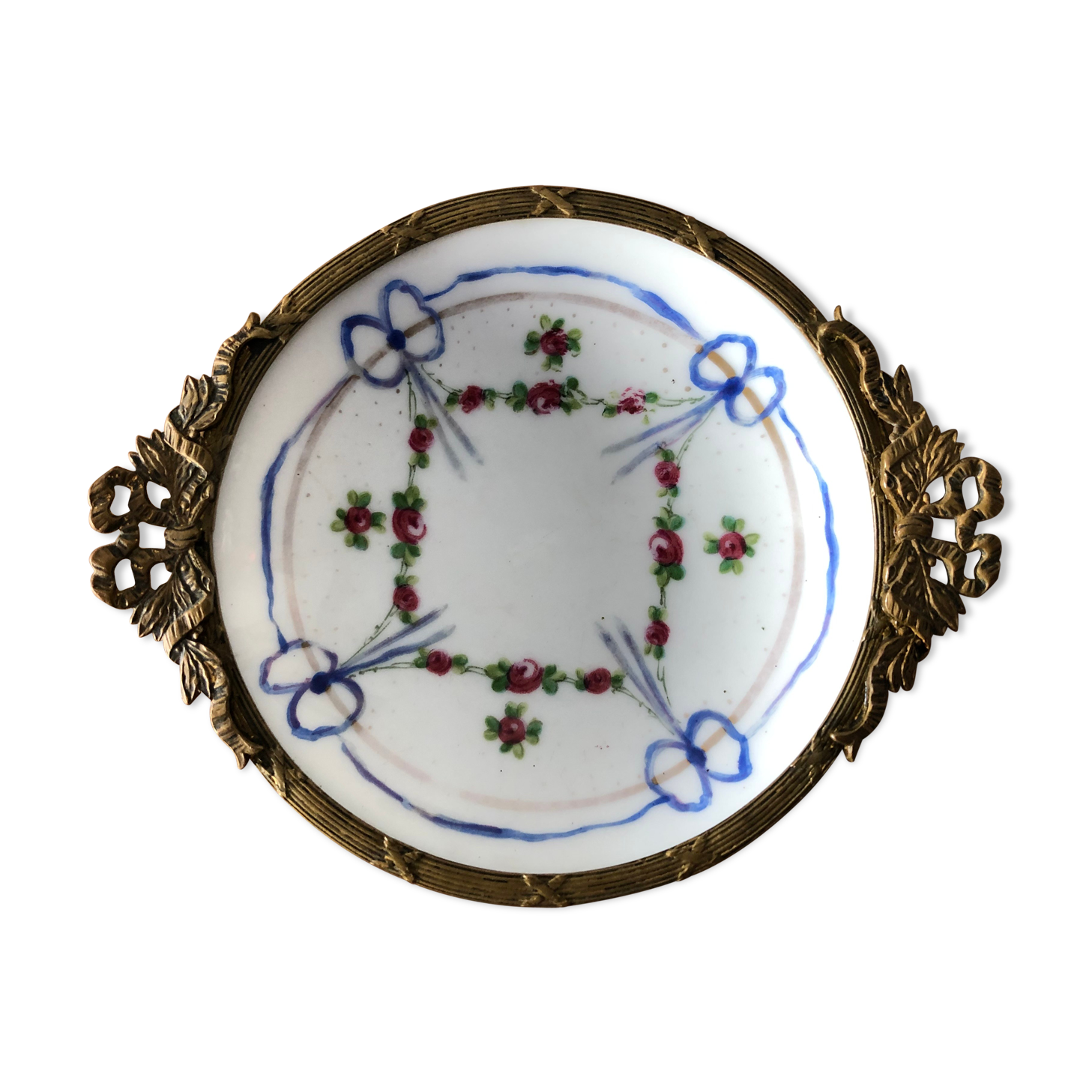 Trinket bowl in brass and porcelain from Paris
