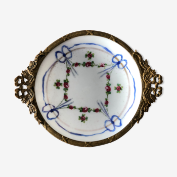 Trinket bowl in brass and porcelain from Paris