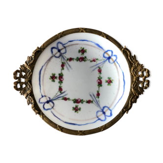 Trinket bowl in brass and porcelain from Paris