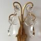 Pair of old style Louis XVI gilded bronze and Crystal