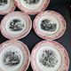 Set of 8 "Month" ceramic talking plates Digoin Sarreguemines