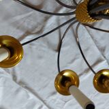Lustre design 8 feux  métal en laiton doré
