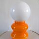 Lampe opaline orange design années 70