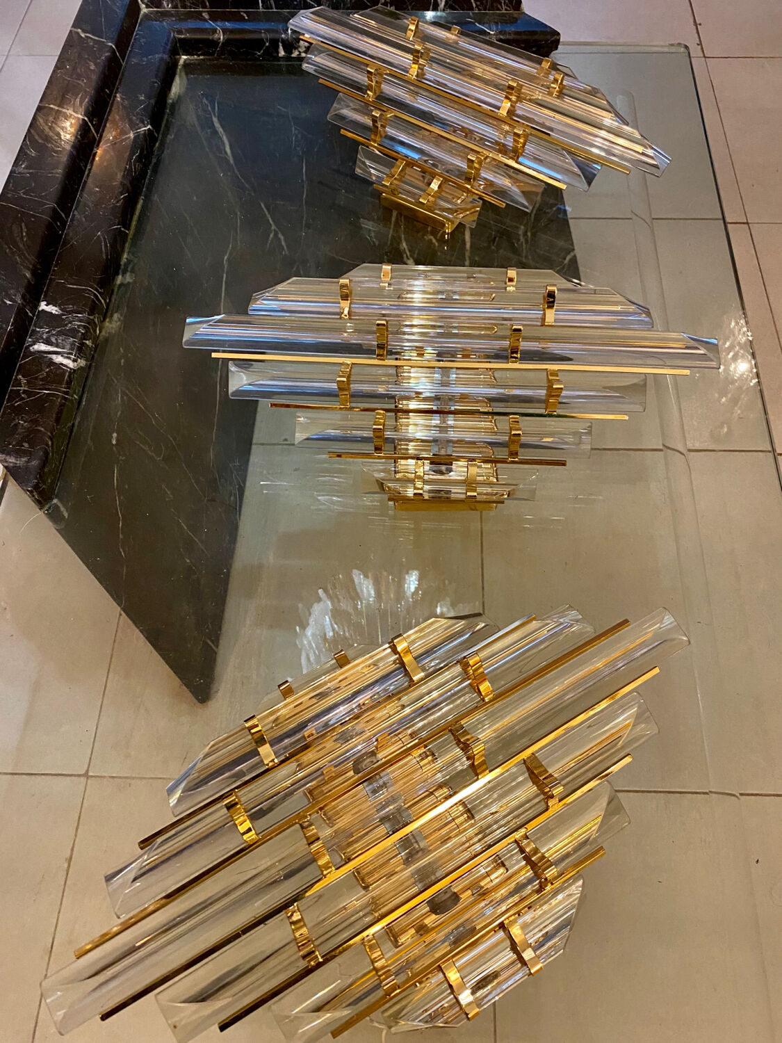 3 Venini wall lamps verre murano , Italy