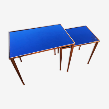Beautiful tempered glass and quality brass pull-out tables