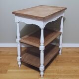 Console en chêne et cannage
