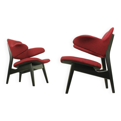 Paire de fauteuils lounge de Louis van Teeffelen pour Wébé – design néerlandais moderne du milieu du siècle (années 1960)