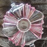 Small pink and transparent crystal cup with two earpieces
