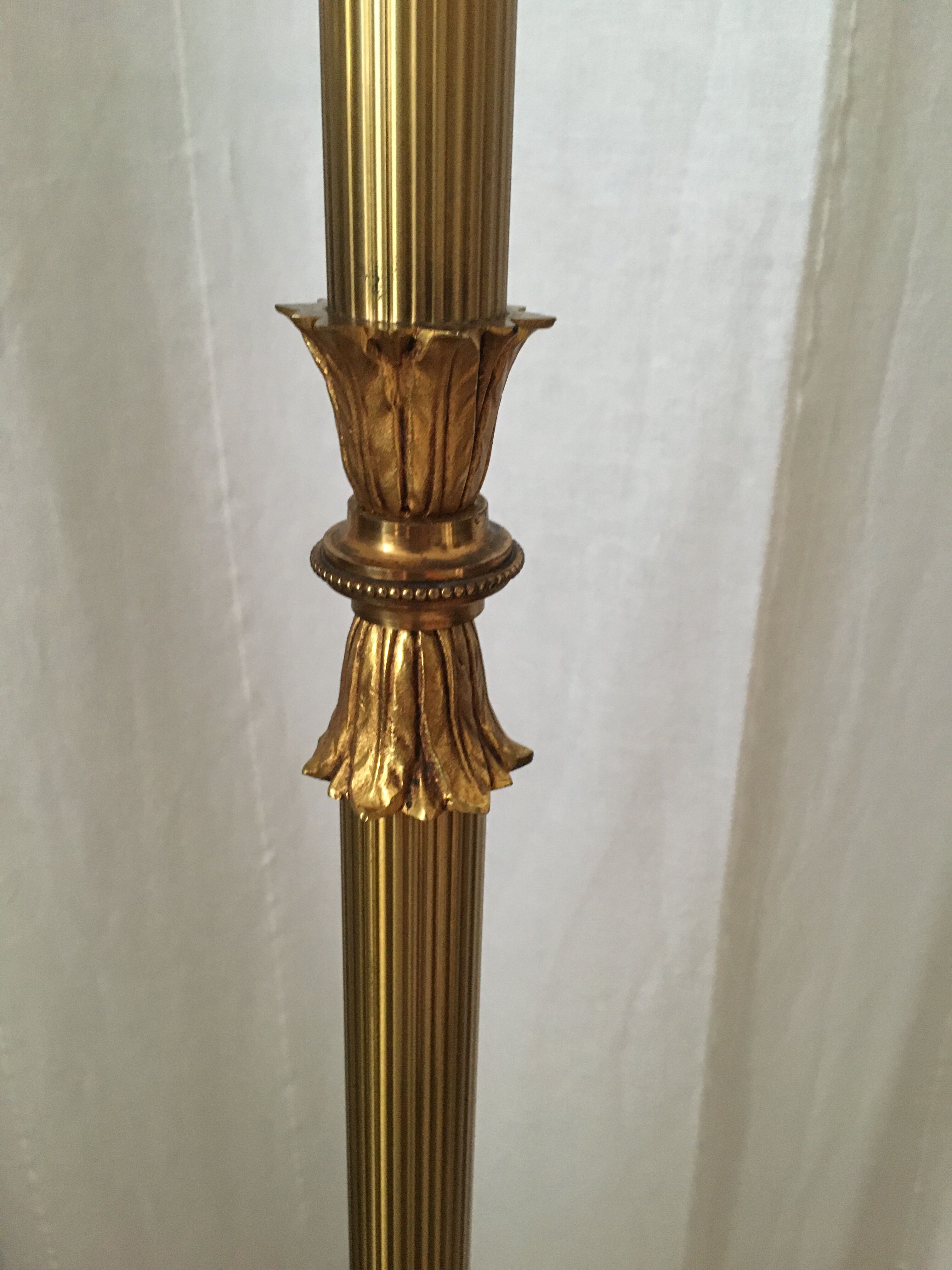 Louis XVI-style halogen lamppost in bronze and brass Lucien GAU