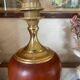 Lampe Le Dauphin vintage, cuir et métal doré
