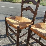 Série de 4 chaises en chêne à haut dossier