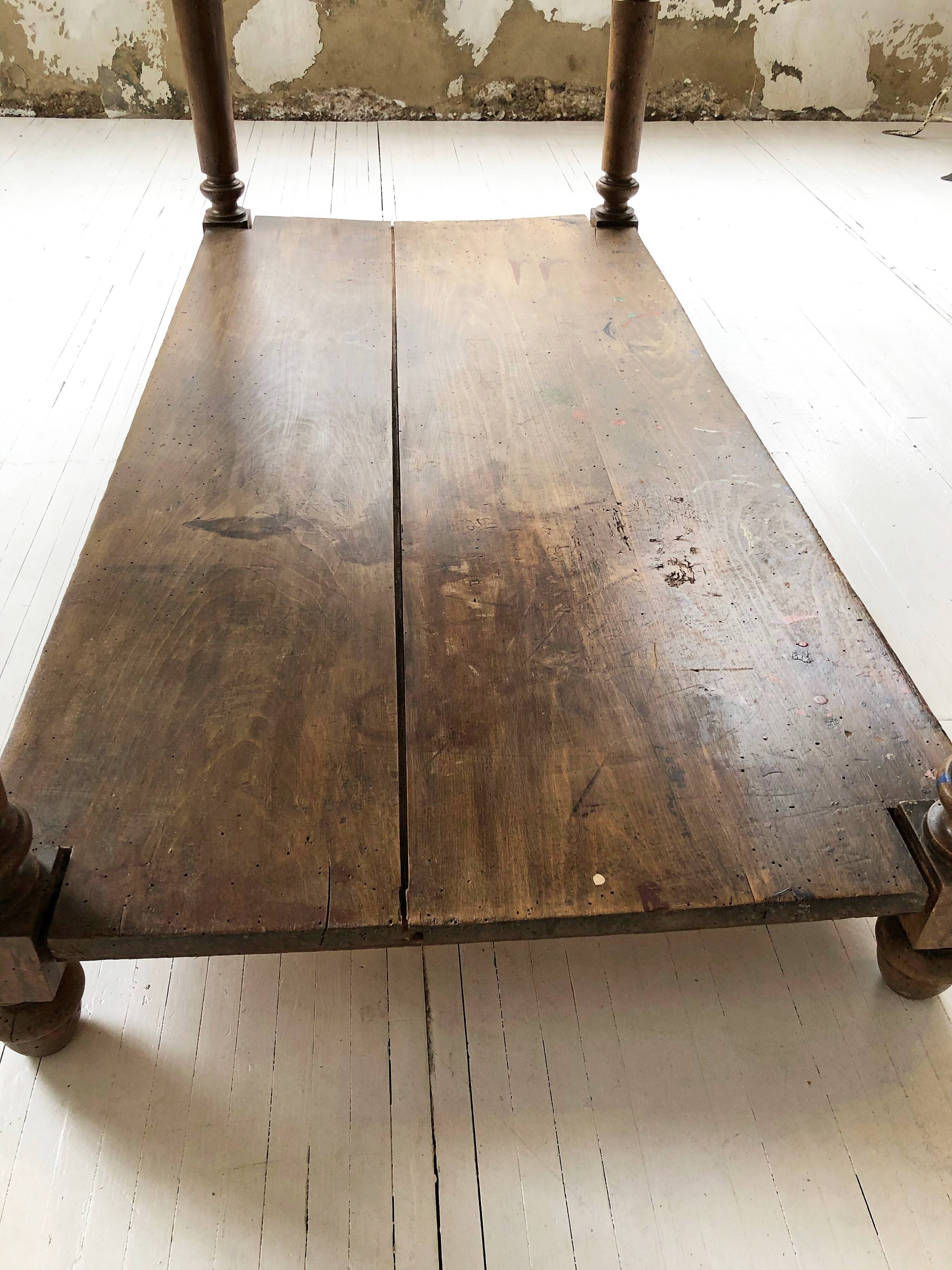 Artist studio oak draper table