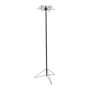 Sculptural vintage metal coat stand with rotating crown