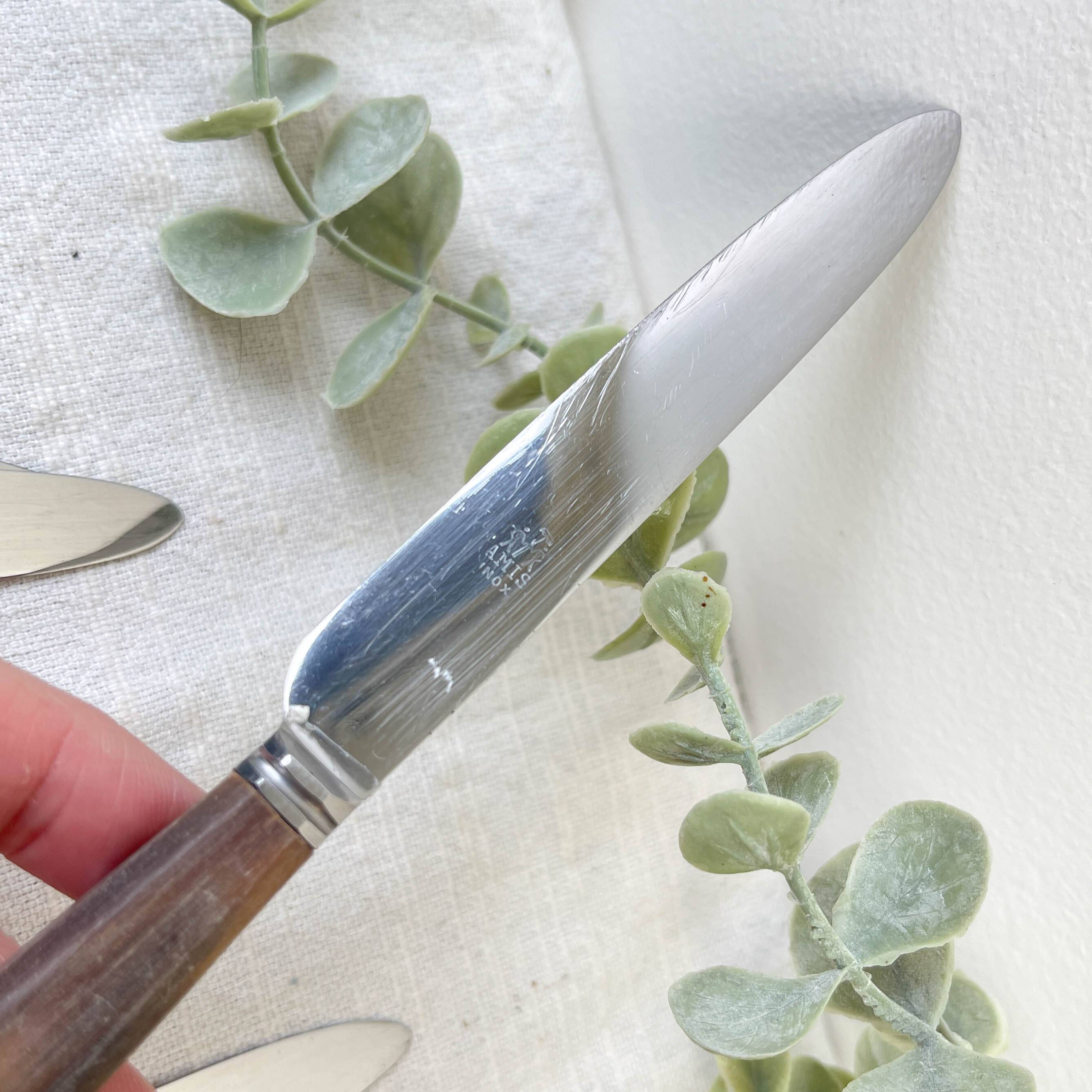 6 Vintage Horn Dessert Knives