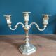 Triple patinated chrome metal candle holder dpc 1123310