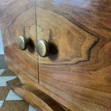 Art Deco bedside table in wood and mirror