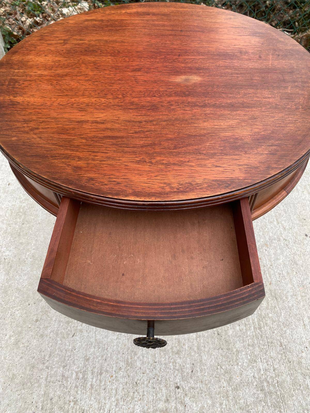 English style round side table lion claw 60cm