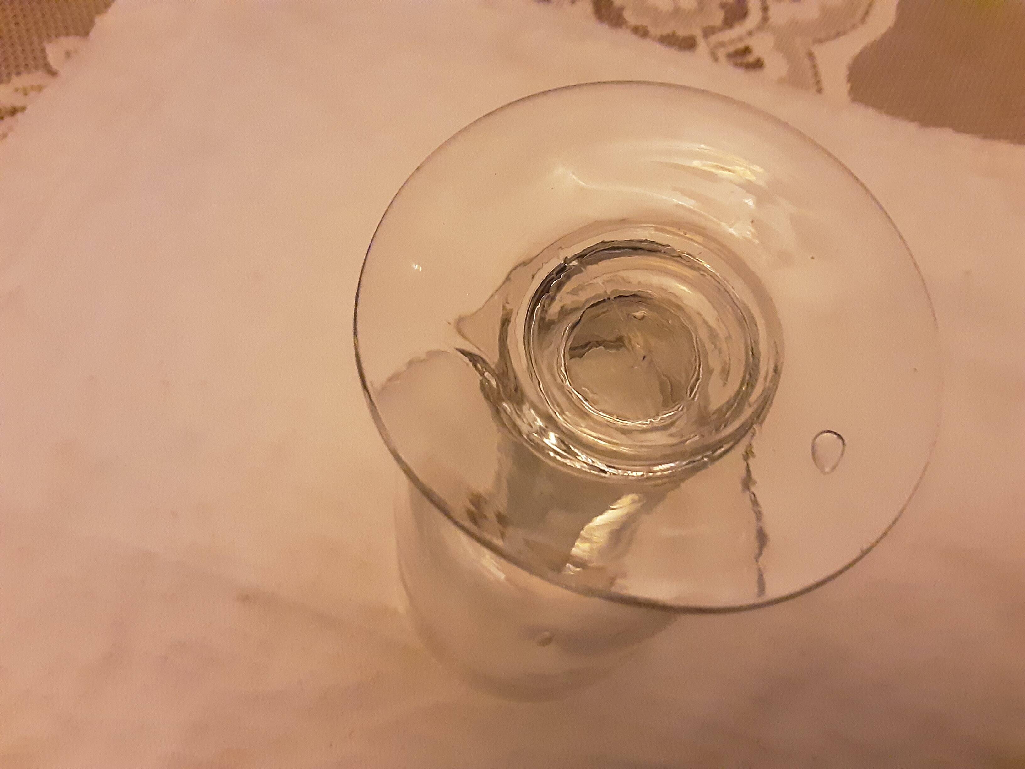Antique 19th century glass, blown sand, bunches of grapes