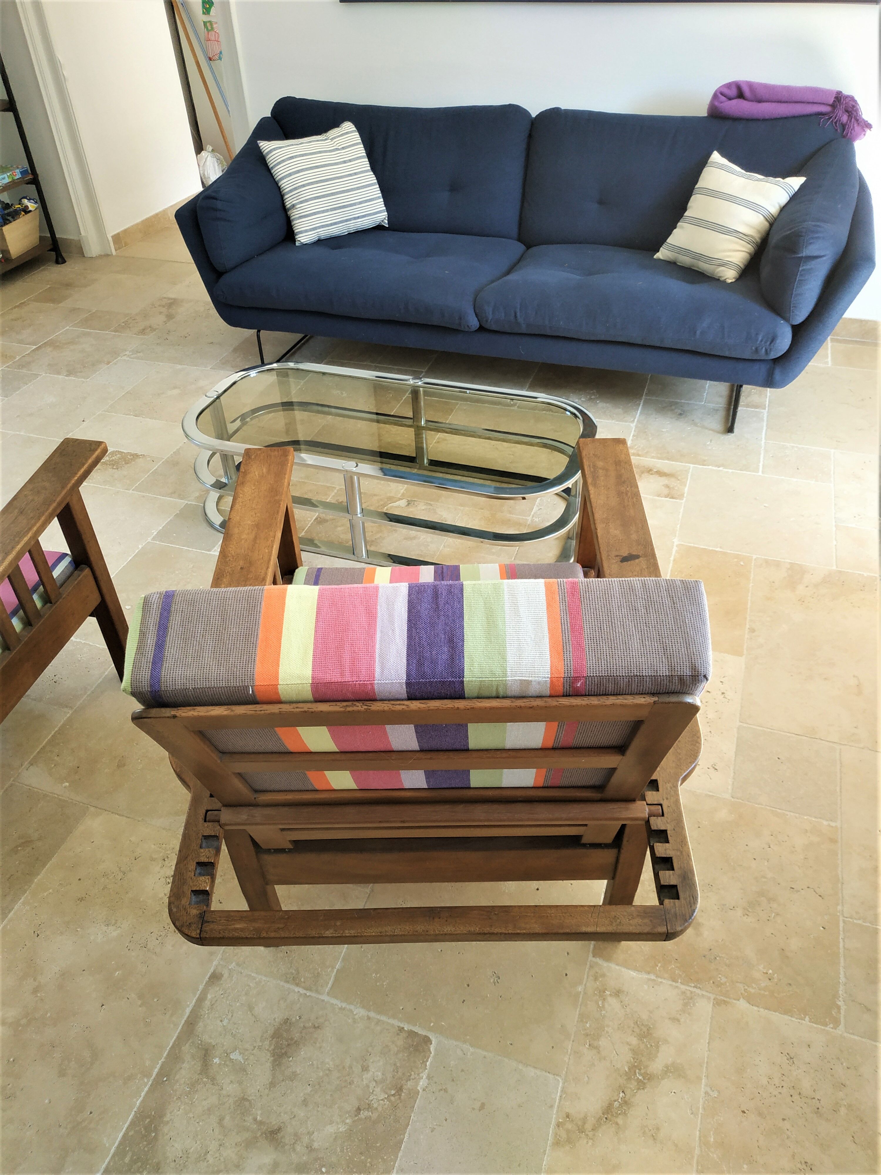 Morris armchairs reclining backrest in exotic wood