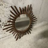 Rattan sun mirror