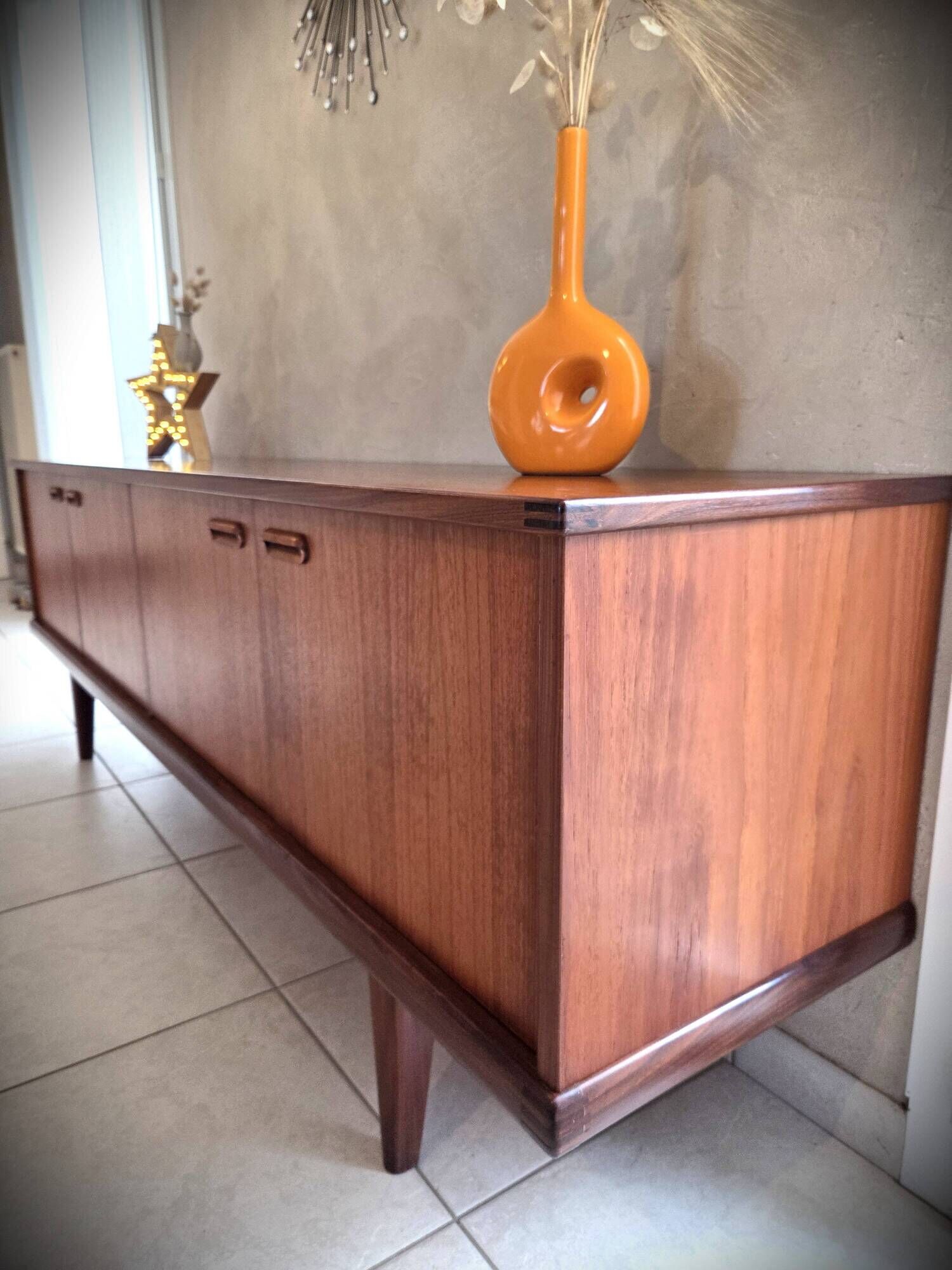 Mid-century Scandinavian teak sideboard design