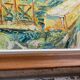 Old oil on panel andré poirson 1954 + vintage wood frame