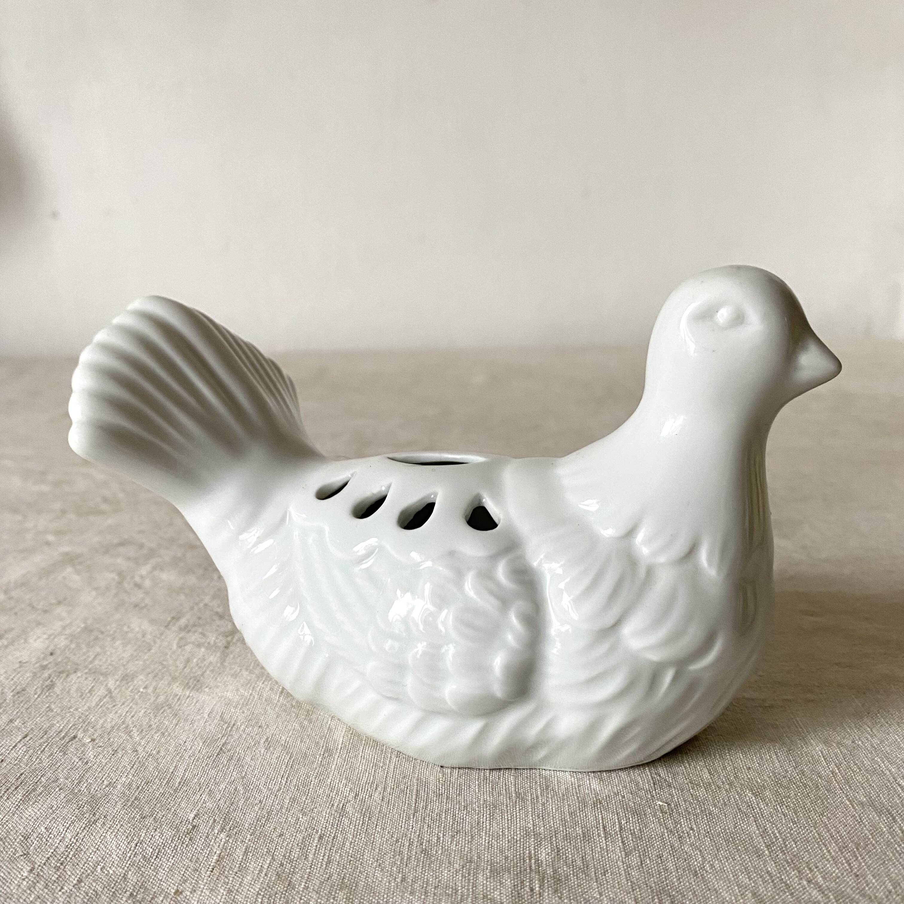 Ceramic dove flower picker