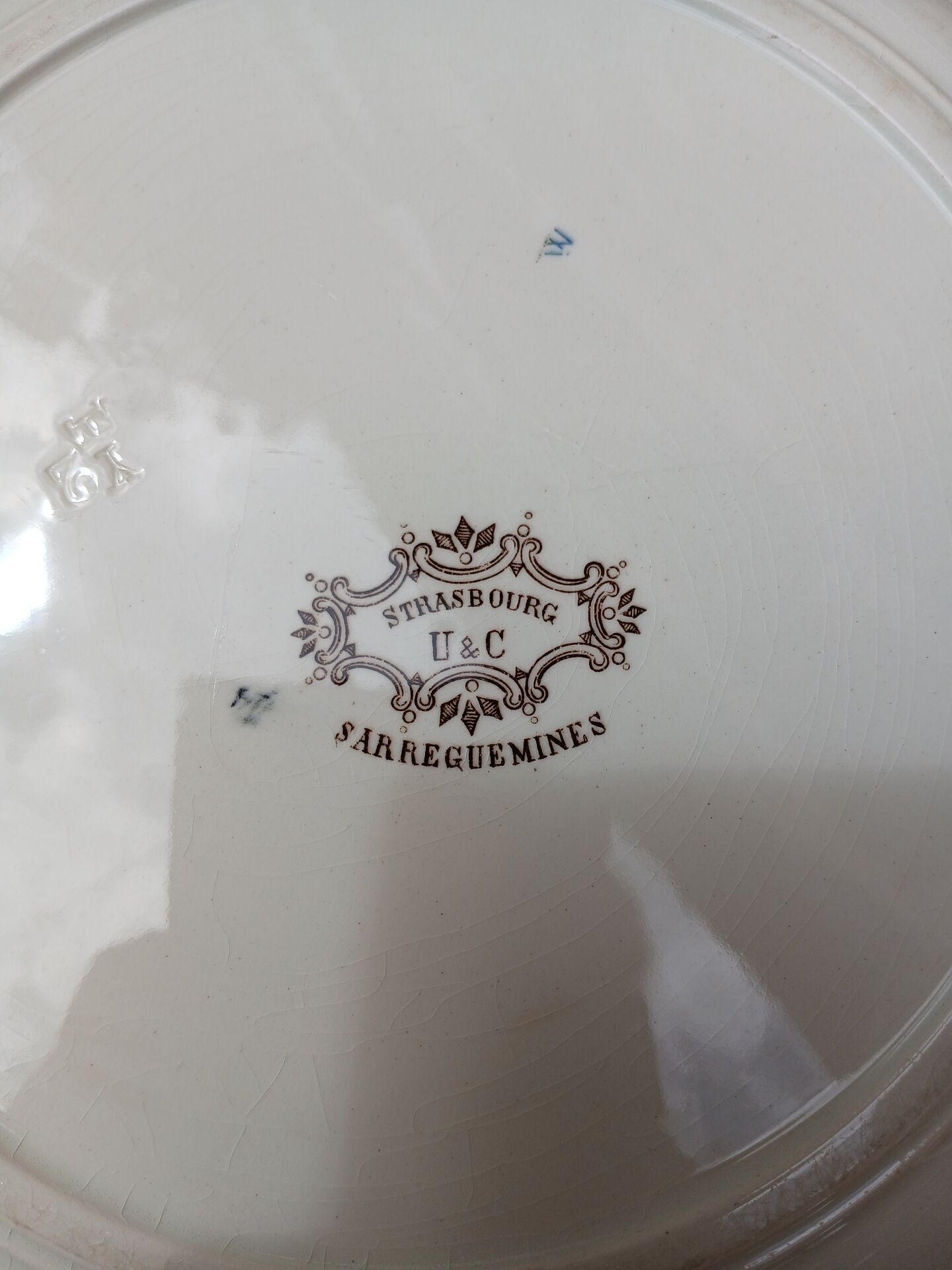 Old plate U&C Sarreguemines