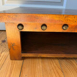 Pair of solid wood coffee tables – rustic / wabi-sabi style (1950-198)