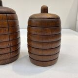 Series of two wooden arts deco boxes