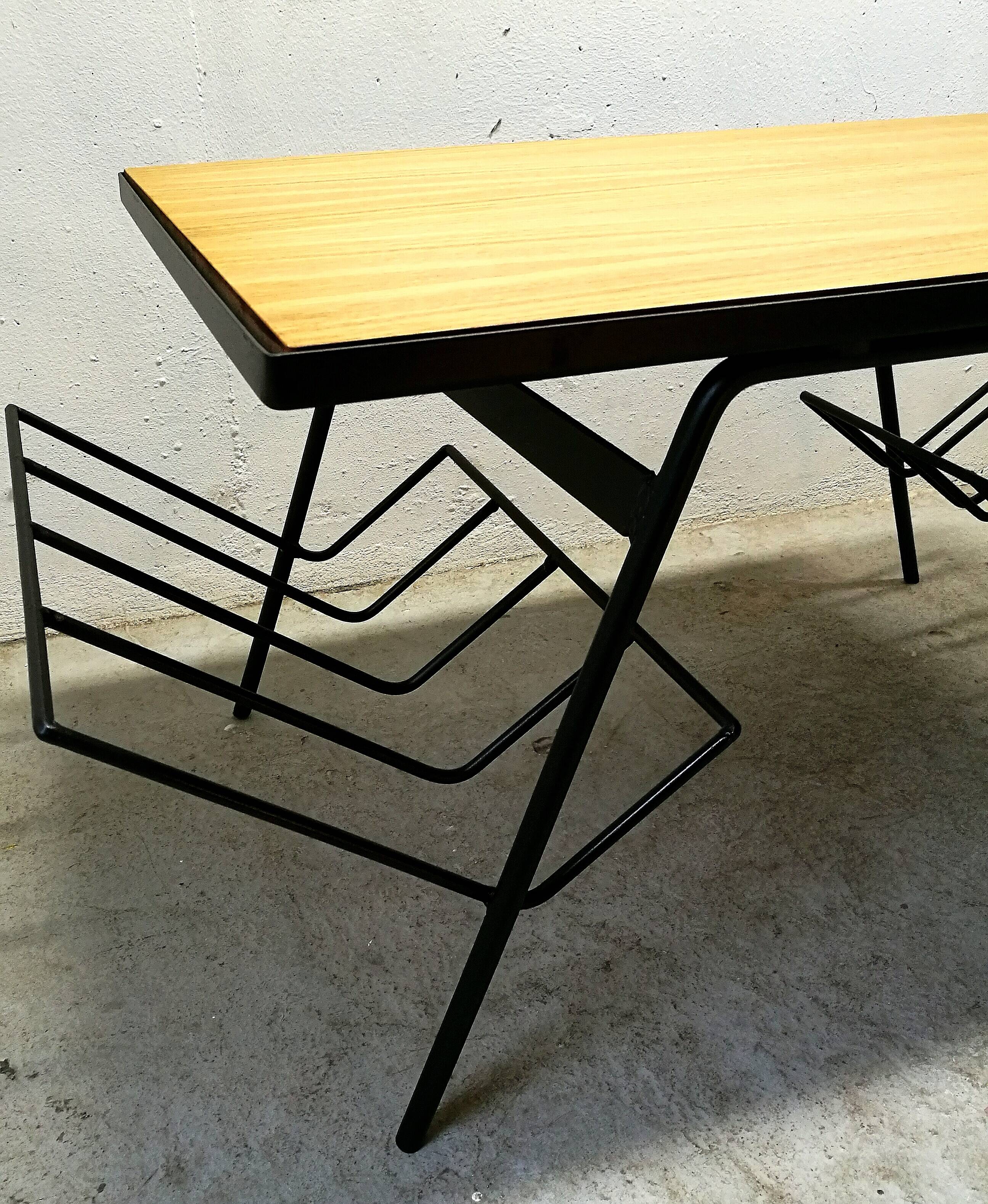 Low table 60s black and wood