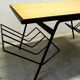 Table basse années 60 noir et bois