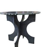 Round slate table, handcrafted by Les Ardoisières Anjou, 19th century