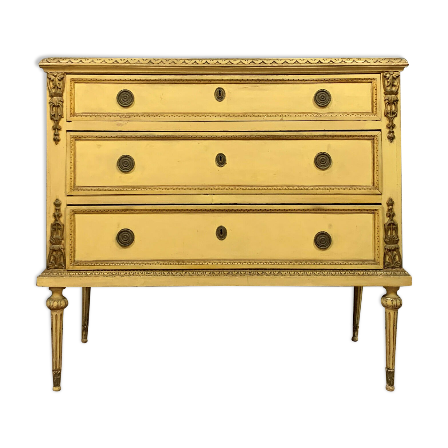 Louis XVI chest of drawers in lacquered wood circa 1880-1900