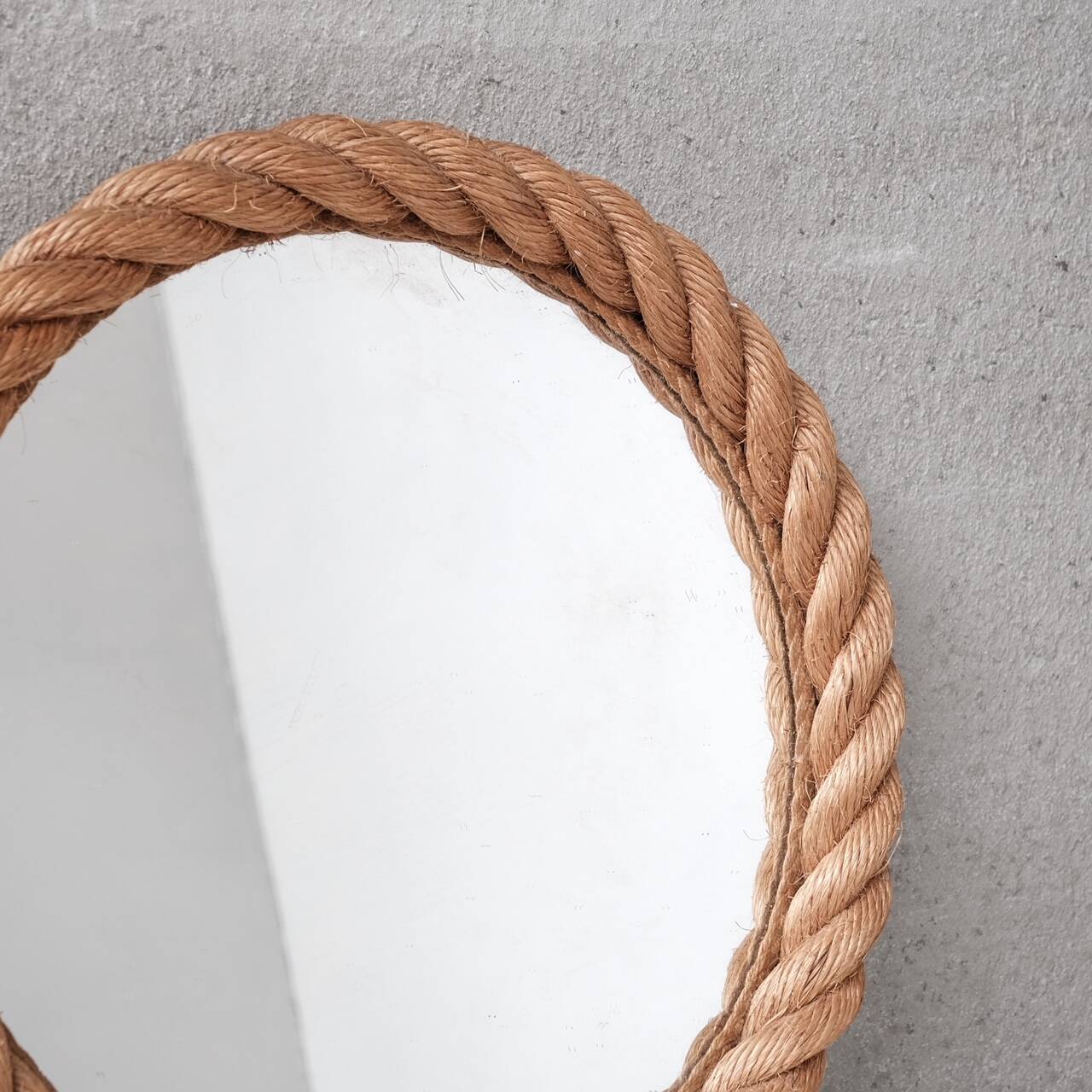 Rope mid-century french circular mirror