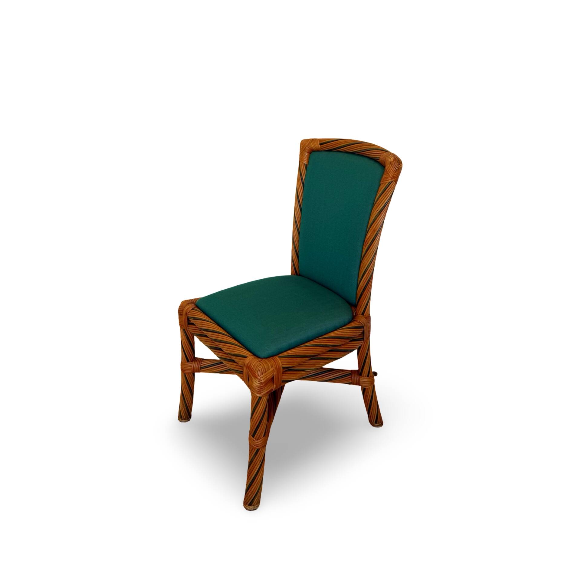 Set of six vintage bamboo and rattan dining chairs