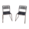 Pair of italian spaghetti distressed dining chairs
