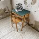 Bureau et chaise enfant pieds compas