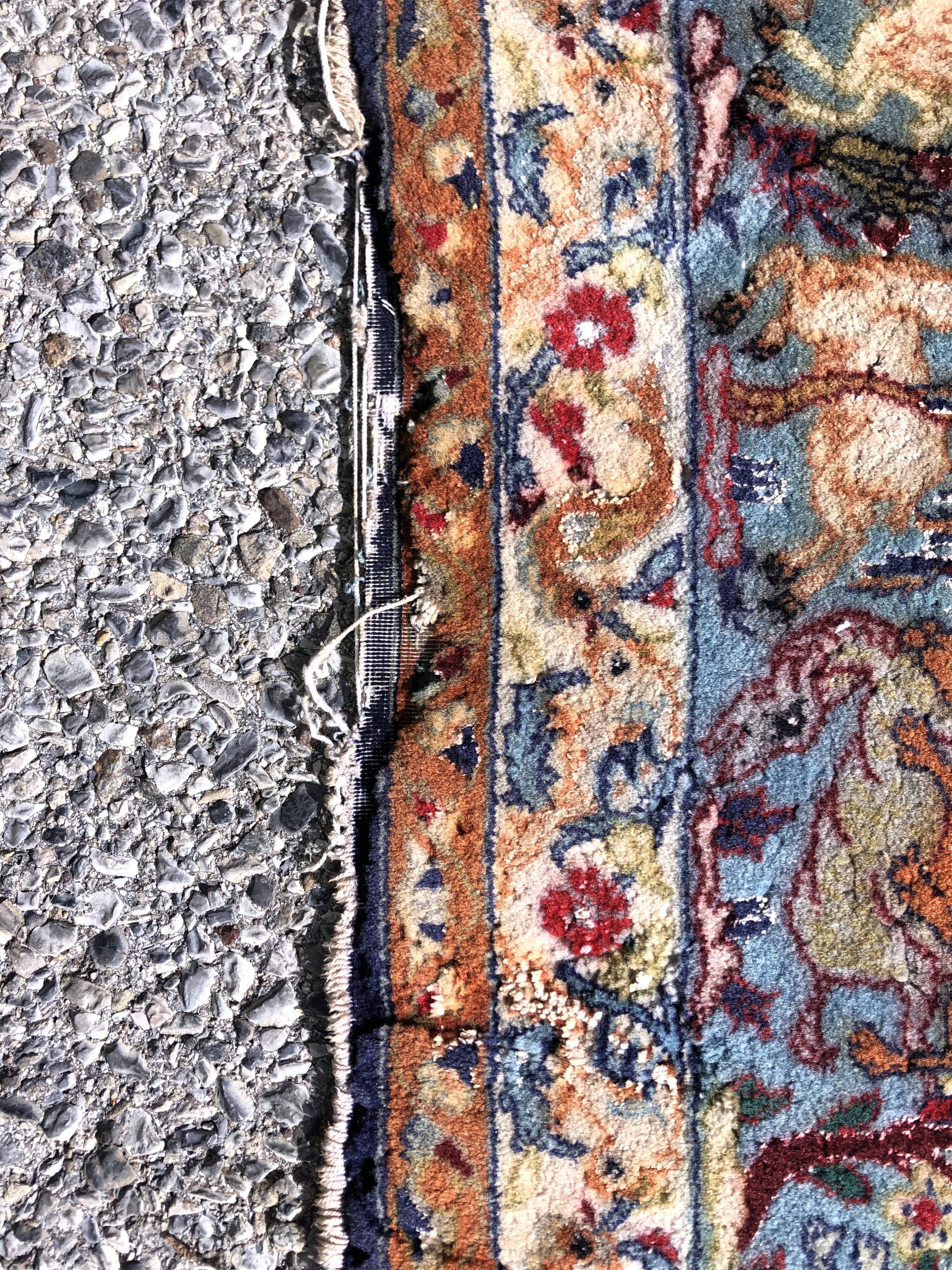 Tapis d'orient persan iran ispahan laine et soie 150x225cm