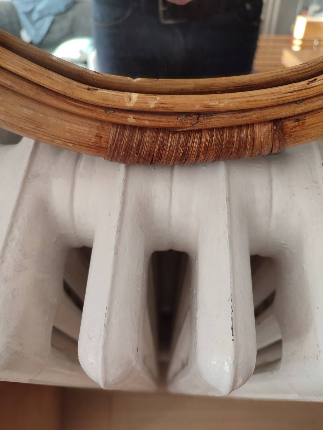 Vintage bamboo and rattan mirror